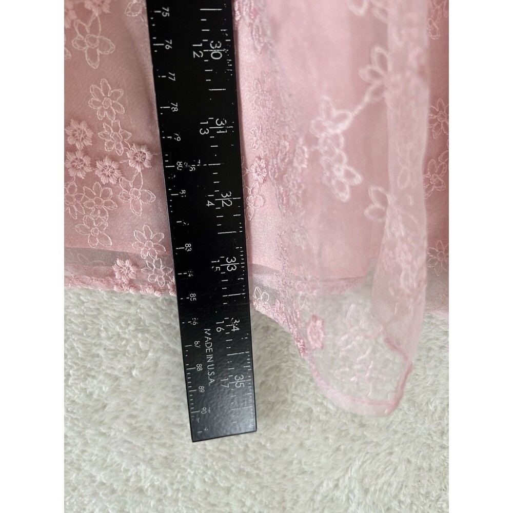 Amanda Uprichard Cindy Lou Dress Pink Embroidered Tule Pleated Size Large - Picture 9 of 9